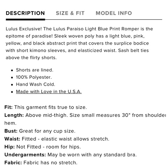 Lulu’s PARAISO LIGHT BLUE PRINT ROMPER - Picture 3 of 3